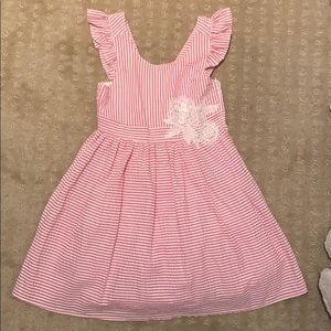 Girls’ Pink and White Striped Dress